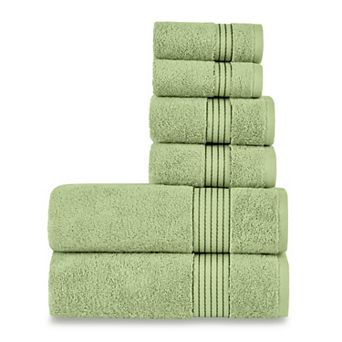 Elegant Comfort 6 pc Embroidered Turkish Cotton Towel Set