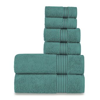 Elegant Comfort 6 pc Embroidered Turkish Cotton Towel Set