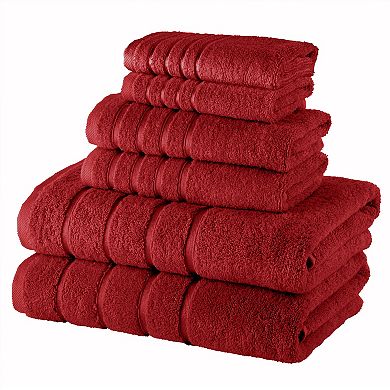 Elegant Comfort 6-Piece Turkish Cotton 4 Lines Stripe Towel Set
