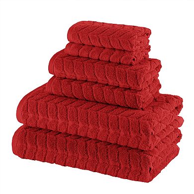 Elegant Comfort 6-Piece Turkish Cotton Braided Towel Set