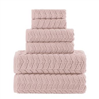 Elegant Comfort 6 pc Turkish Cotton Braided Towel Set