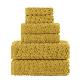 Elegant Comfort 6 pc Turkish Cotton Braided Towel Set