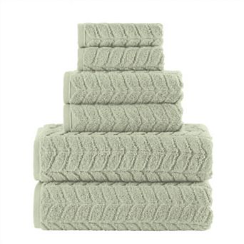 Elegant Comfort 6 pc Turkish Cotton Braided Towel Set