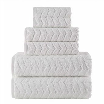 Elegant Comfort 6 pc Turkish Cotton Braided Towel Set