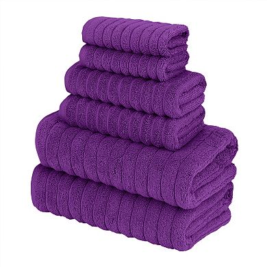 Elegant Comfort 6-Piece Turkish Cotton Corduroy Towel Set