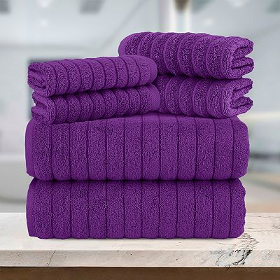 Elegant Comfort 6 Piece Turkish Cotton Corduroy Towel Set