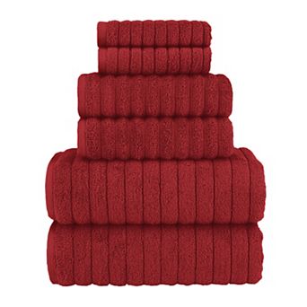 Elegant Comfort 6 pc Turkish Cotton Corduroy Towel Set