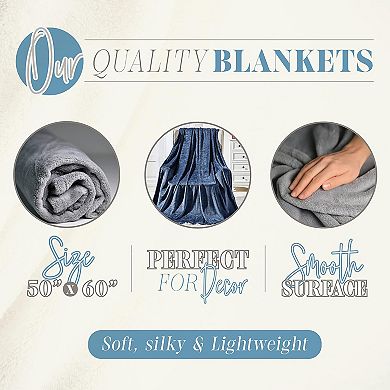 Elegant Comfort Solid Throw Blanket 50 X 60