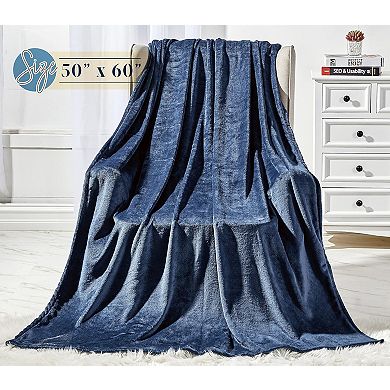 Elegant Comfort Solid Throw Blanket 50 X 60