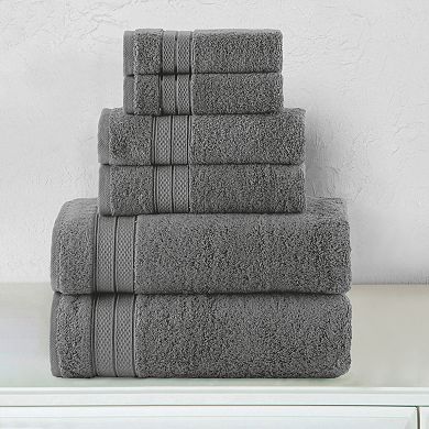 Elegant Comfort 6-Piece Turkish Cotton Three Line Popcorn Towel Set