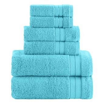 Elegant Comfort 6 pc Turkish Cotton Three Line Popcorn Towel Set
