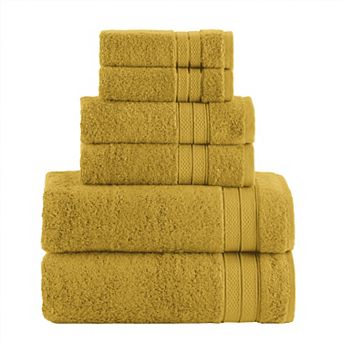 Elegant Comfort 6 pc Turkish Cotton Three Line Popcorn Towel Set