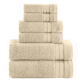 Elegant Comfort 6 pc Turkish Cotton Three Line Popcorn Towel Set