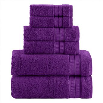 Elegant Comfort 6 pc Turkish Cotton Three Line Popcorn Towel Set