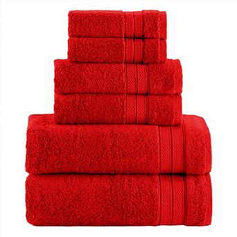 Elegant Comfort 6 pc Turkish Cotton Three Line Popcorn Towel Set