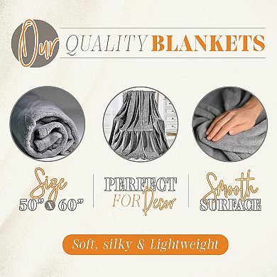 Elegant Comfort Halloween Fleece Throw Blanket Velvety Feel, 50X60 Inches SkullsBones