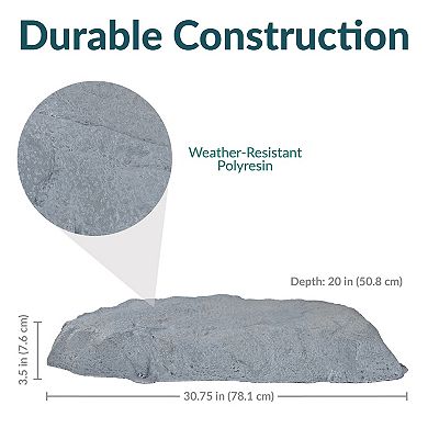 Sunnydaze Outdoor Polyresin Landscape Rock Septic Cover with Stakes - 2-Pack