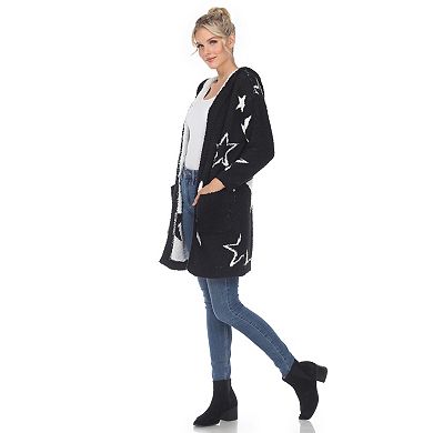 Women's Hooded Open Front Sherpa Cardigan