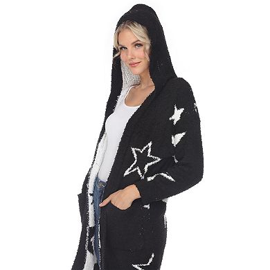 Women's Hooded Open Front Sherpa Cardigan