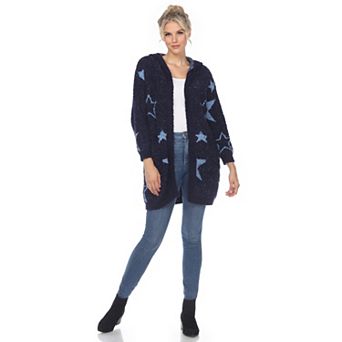 Women's Hooded Open Front Sherpa Cardigan