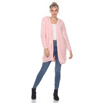 Women's Hooded Open Front Sherpa Cardigan