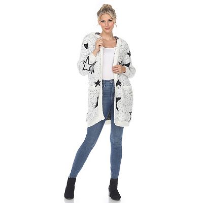 Women's Hooded Open Front Sherpa Cardigan