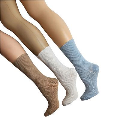 Wide Calf Crew Socks For Women Classic Colors And Luxurious 3 Pair