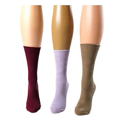 Wide Calf Crew Socks For Women Classic Colors And Luxurious 3 Pair