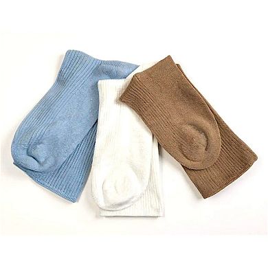 Wide Calf Crew Socks For Women Classic Colors And Luxurious 3 Pair