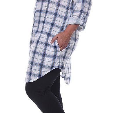Plus Size Button Down Plaid Tunic