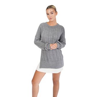 At Last Cable Knit Jumper with Slit