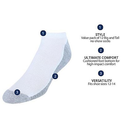 Men's Socks X-Temp Cushioned No Show Socks, 12-Pack