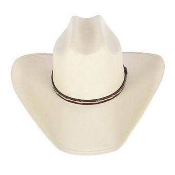 CTM Men's Western Canvas Hat with Leather Hatband