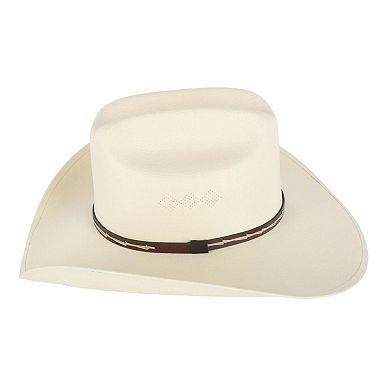 CTM Men's Western Canvas Hat with Leather Hatband