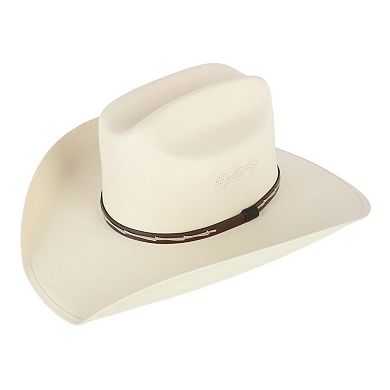 CTM Men's Western Canvas Hat with Leather Hatband