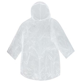 Ctm Adult Clear Rain Poncho With Drawstring Hood