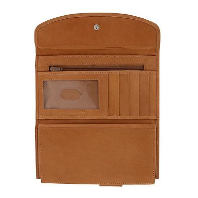 CTM Women's Leather Checkbook Cover