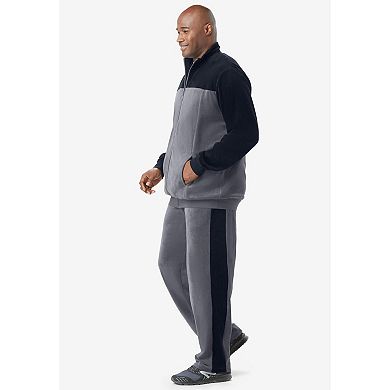 KingSize Men's Big & Tall Colorblock Velour Tracksuit