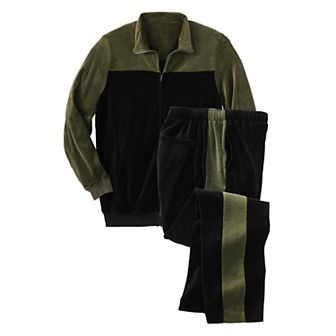 KingSize Men's Big & Tall Colorblock Velour Tracksuit