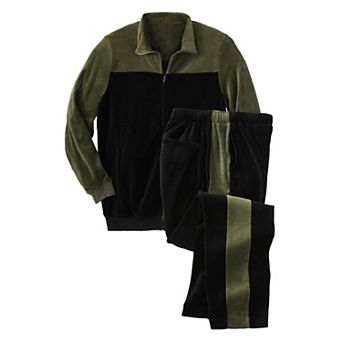 KingSize Men's Big & Tall Colorblock Velour Tracksuit