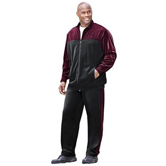 KingSize Men's Big & Tall Colorblock Velour Tracksuit