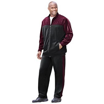 KingSize Men's Big & Tall Colorblock Velour Tracksuit