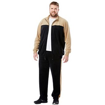 KingSize Men's Big & Tall Colorblock Velour Tracksuit