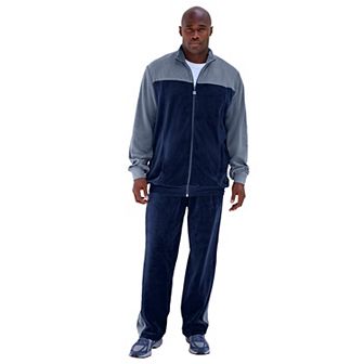 KingSize Men's Big & Tall Colorblock Velour Tracksuit