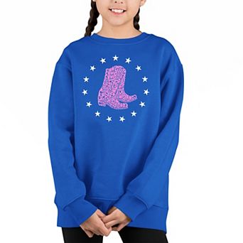 Cowgirl Boots - Girl's Word Art Crewneck Sweatshirt