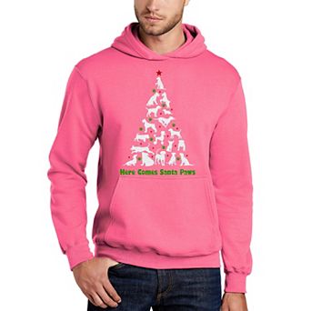 Here Comes Santa Paws - Men's Word Art Hooded Sweatshirt