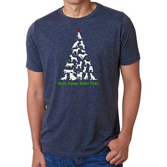 Here Comes Santa Paws - Men's Premium Blend Word Art T-shirt