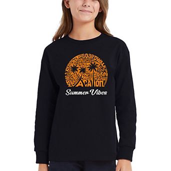 Summer Vibes - Girl's Word Art Long Sleeve T-shirt