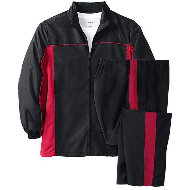 KingSize Men's Big & Tall Long Sleeve Colorblock Tracksuit