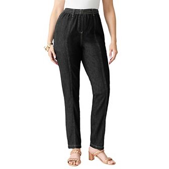 Roaman's Women's Plus Size Tall Easy-Wear Straight Leg Jean